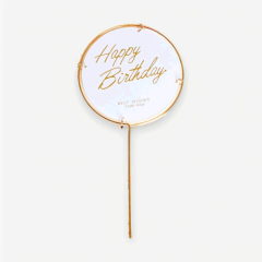 Топпер декоративный акриловый "Happy birthday" Круг 5214530